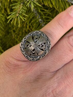 Silver Maltese Cross 925 Silver Ring by Konstantino, Mens